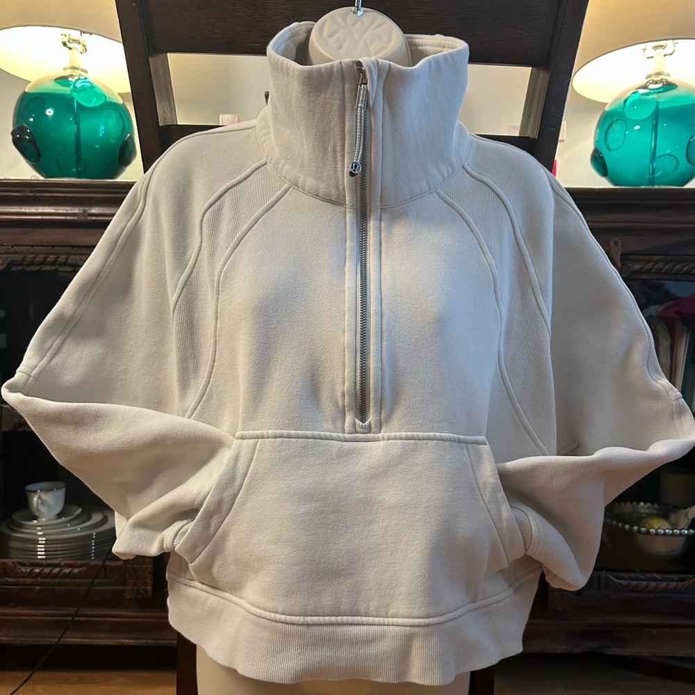 lulu lemon Oversized Scuba Funnel Neck Half-zip Sweatshirt; Heathered Bone